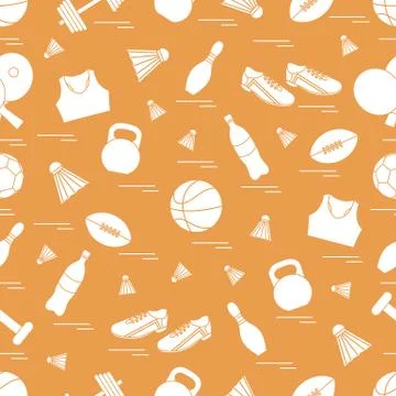 Seamless pattern on the sports theme. Vector illustration sports and fitness  스톡 일러스트