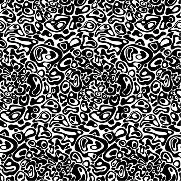 Seamless pattern of spots cow for fabric. Black and white vector background Stock Illustration