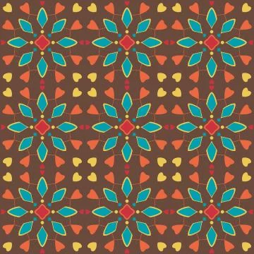 Seamless pattern of spots of various colors, circles and lines on a dark ba.. Stock Illustration