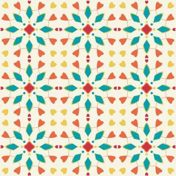 Seamless pattern of spots of various colors, circles and lines on a light b.. Stock Illustration