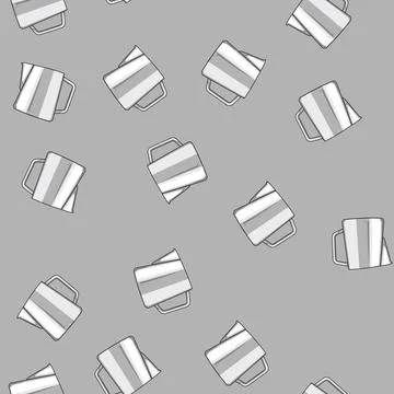 Seamless pattern spout milk frothing pitcher cartoon vector Stock Illustration