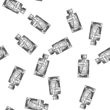 Seamless pattern spray perfum bottle male sketch hand drawn イラスト素材