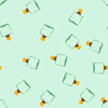 Seamless pattern spray perfume for men cartoon vector Ilustração Stock