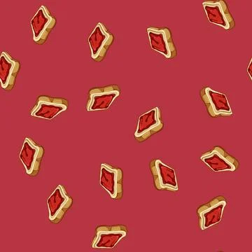Seamless pattern spread toast jam cartoon vector Ilustración de archivo