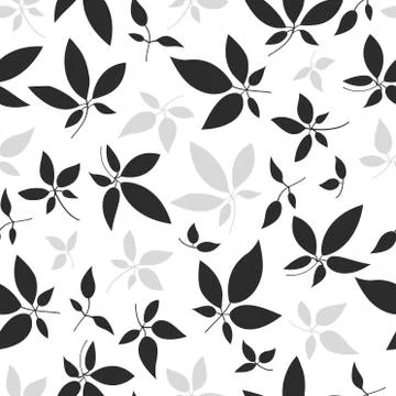 Seamless pattern with sprigs of plants. Leaves in chaotic order for cover des Stock Illustration
