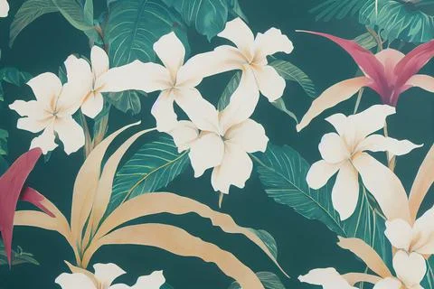 Seamless pattern of a spring background with white flowers Foto stock