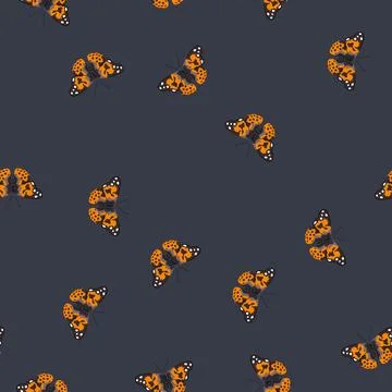 Seamless pattern spring butterfly cartoon vector Stock Illustration