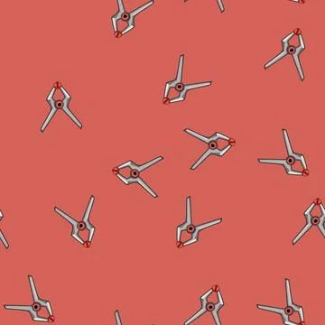 Seamless pattern Spring clamp vector for construction work Stock Illustration