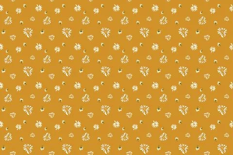 A seamless pattern of spring daisy flower vector design hand drawn spring d.. Illustrazione stock