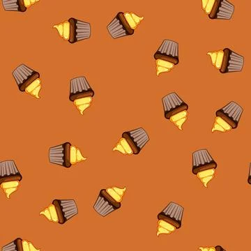 Seamless pattern spring easter cupcake cartoon vector Stock Illustration