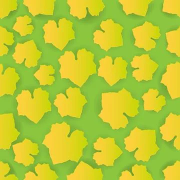 Seamless pattern with spring fall color yellow and green leaves Illustrazione stock