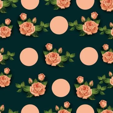 Seamless pattern with spring flowers and leaves. Illustrazione stock
