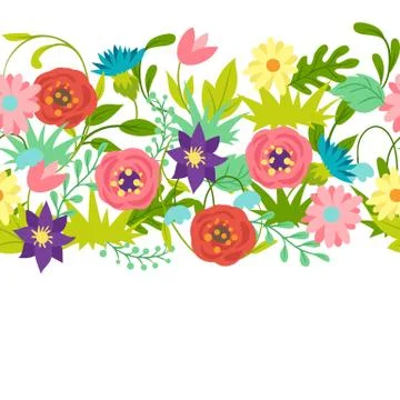 Seamless pattern with spring flowers. Stock Illustration