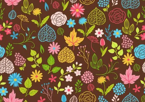 Seamless pattern with spring flowers. Illustrazione stock