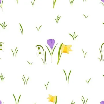Seamless pattern with spring flowers Illustrazione stock