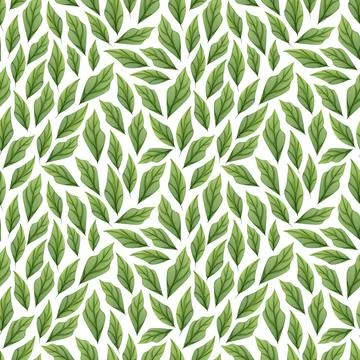 Seamless Pattern with Spring Green Leaves. Delicate Background for Fabric Stock Illustration
