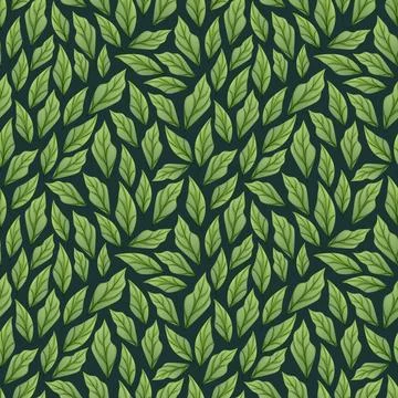 Seamless Pattern with Spring Green Leaves. Delicate Background for Fabric Stock Illustration