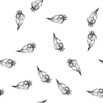 Seamless pattern spring iris sketch hand drawn Stock Illustration
