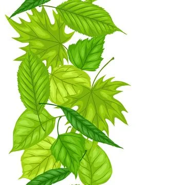 Seamless pattern with spring leaves. Beautiful decorative foliage. Illustrazione stock