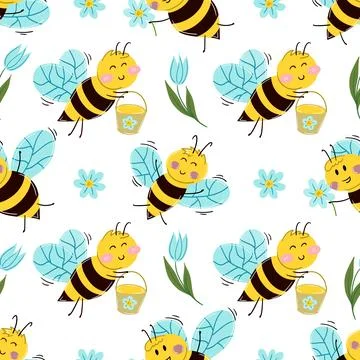 Seamless pattern. Spring print perfect for children's textile design, decor Stock Illustration