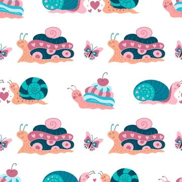 Seamless pattern. Spring print perfect for children's textile design, decor イラスト素材