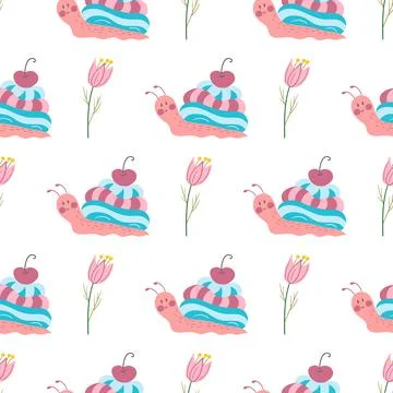 Seamless pattern. Spring print perfect for children's textile design, decor Stock Illustration