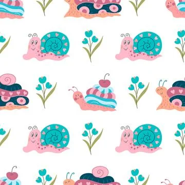 Seamless pattern. Spring print perfect for children's textile design, decor Illustrazione stock