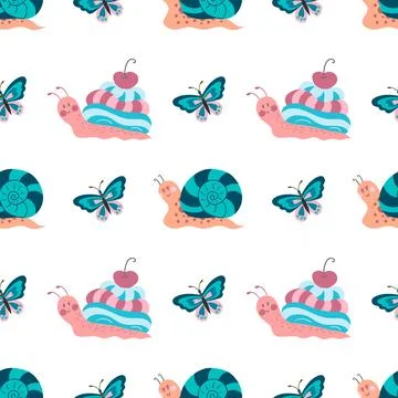 Seamless pattern. Spring print perfect for children's textile design, decor Illustrazione stock