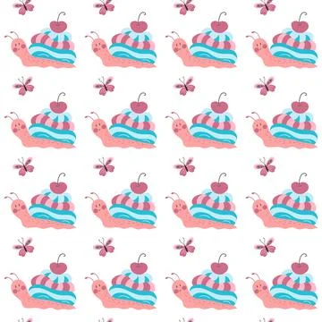 Seamless pattern. Spring print perfect for children's textile design, decor Illustrazione stock