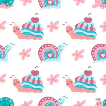 Seamless pattern. Spring print perfect for children's textile design, decor Illustrazione stock