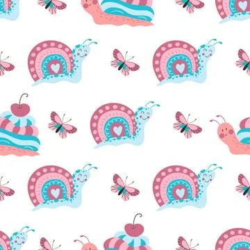 Seamless pattern. Spring print perfect for children's textile design, decor Illustrazione stock