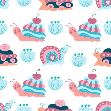 Seamless pattern. Spring print perfect for children's textile design, decor Illustrazione stock
