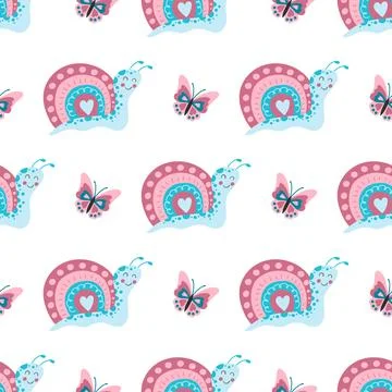 Seamless pattern. Spring print perfect for children's textile design, decor イラスト素材