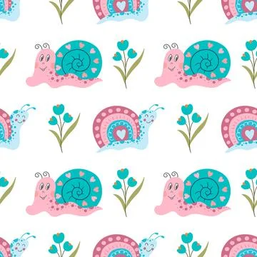 Seamless pattern. Spring print perfect for children's textile design, decor イラスト素材
