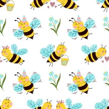 Seamless pattern. Spring print perfect for children's textile design, decor イラスト素材
