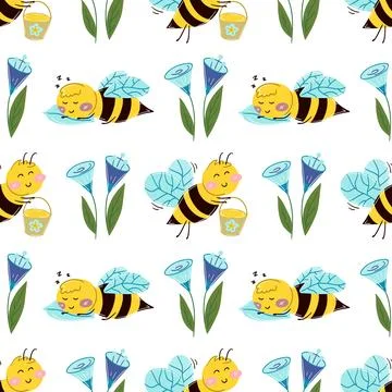 Seamless pattern. Spring print perfect for children's textile design, decor Stock Illustration