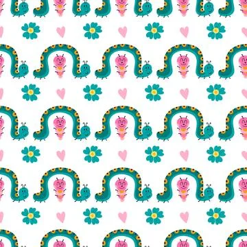 Seamless pattern. Spring print perfect for children's textile design, decor Illustrazione stock