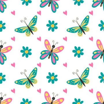 Seamless pattern. Spring print perfect for children's textile design, decor Illustrazione stock