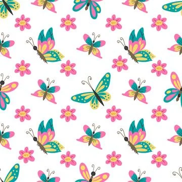 Seamless pattern. Spring print perfect for children's textile design, decor イラスト素材