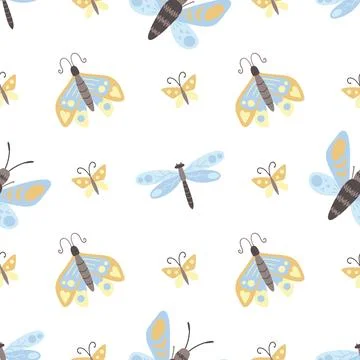 Seamless pattern. Spring print perfect for children's textile design, decor Stock Illustration