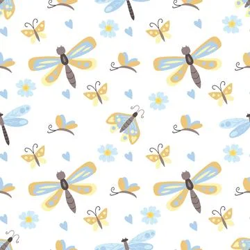 Seamless pattern. Spring print perfect for children's textile design, decor Illustrazione stock