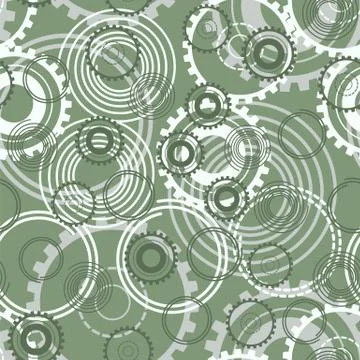 Seamless pattern. Springs gear wheels vector background. Stock Illustration