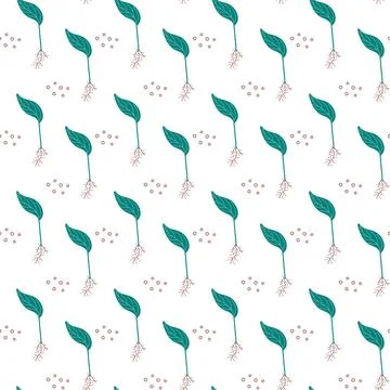 Seamless pattern with sprouts Stock Illustration