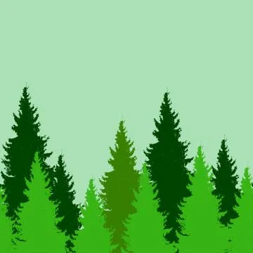 Seamless pattern with spruce trees. Endless background. Design elements for w 스톡 일러스트