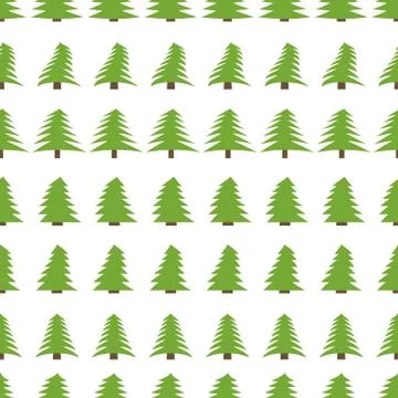 Seamless pattern with spruces on white background Stock-Illustration