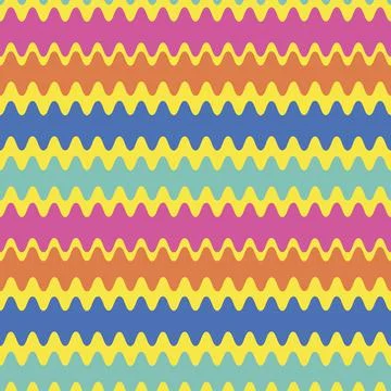 Seamless pattern on a square background - color waves. Geometry, abstraction Stock Illustration