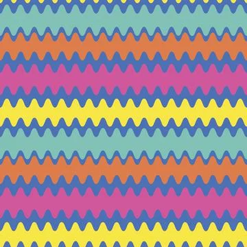 Seamless pattern on a square background - color waves. Geometry, abstraction Stock Illustration