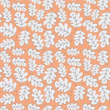 Seamless pattern on a square background - oak leaves - abstraction, surreal.  Illustrazione stock