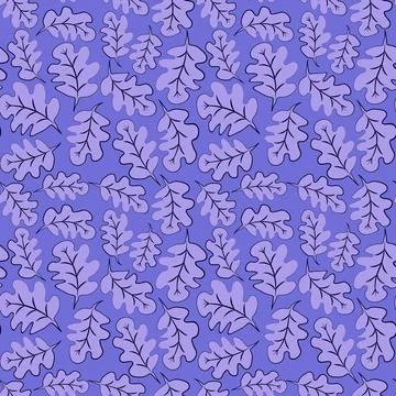 Seamless pattern on a square background - oak leaves - abstraction, surreal.  Stock Illustration