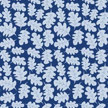 Seamless pattern on a square background - oak leaves - abstraction, surreal.  Stock Illustration